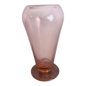 Vintage Tiffin Pink Glass Vase Footed 8" Tall Heavy